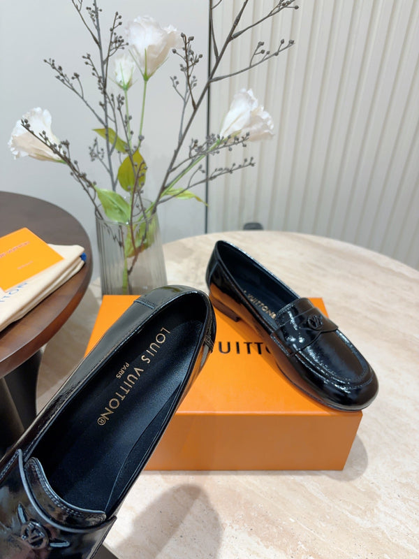 LV Soho Loafers Glossy Black Calfskin