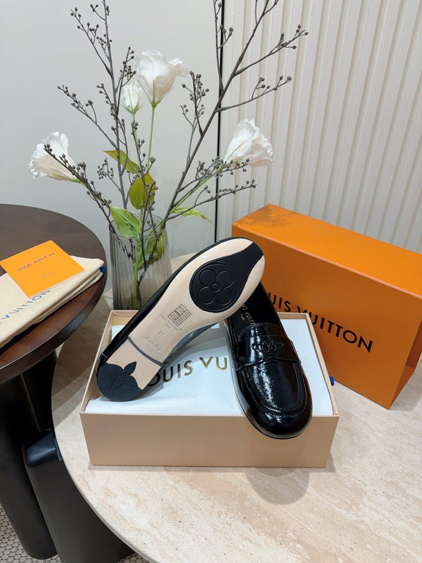 LV Soho Loafers Glossy Black Calfskin