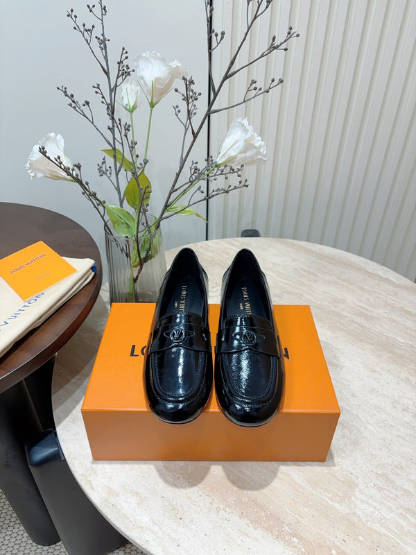 LV Soho Loafers Glossy Black Calfskin
