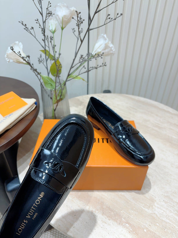 LV Soho Loafers Glossy Black Calfskin