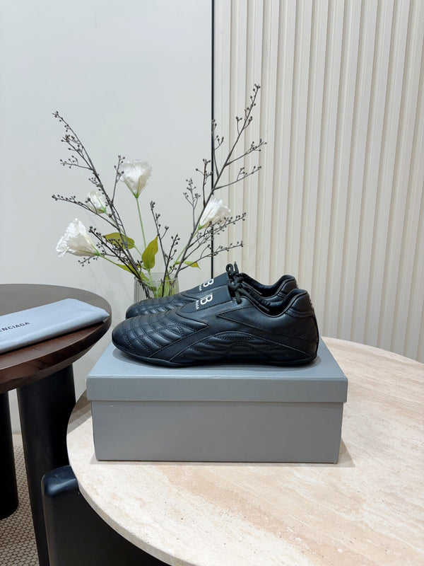 SOCCER SNEAKER IN BLACK QUILTED LAMBSKIN