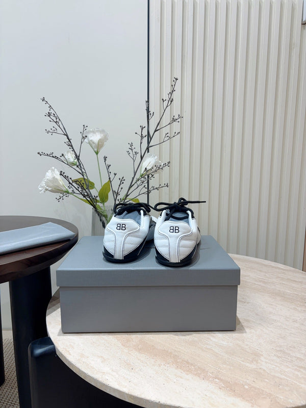 SOCCER SNEAKER IN WHITE MIX BLACK QUILTED LAMBSKIN