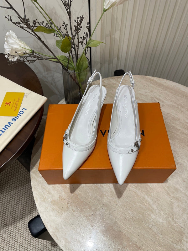 SLINGBACKS ALTO 5 CM IN PELLE DI VITELLO BIANCA