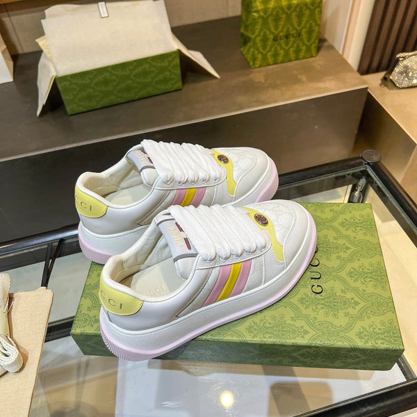 Sneaker GG Screener da uomo in tela di pecora bianca 523605