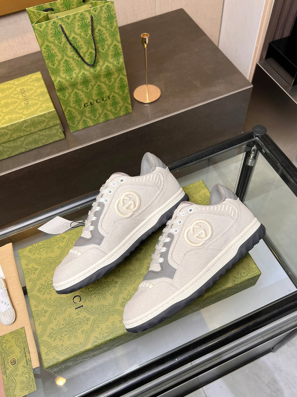 GG MAC80 TRAINER IN PELLE DI VITELLO BIANCO CREMA E GRIGIA