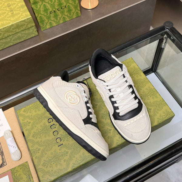 GG MAC80 TRAINER IN PELLE DI VITELLO BIANCO CREMA E NERO