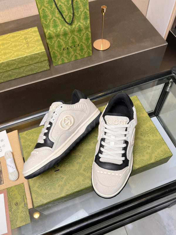 GG MAC80 TRAINER IN PELLE DI VITELLO BIANCO CREMA E NERO