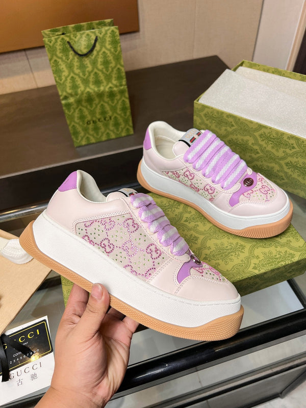 Sneaker GG Screener da uomo in tela di pecora viola 523600