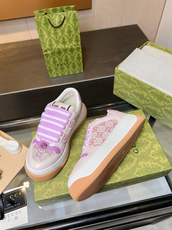 Sneaker GG Screener da uomo in tela di pecora viola 523600