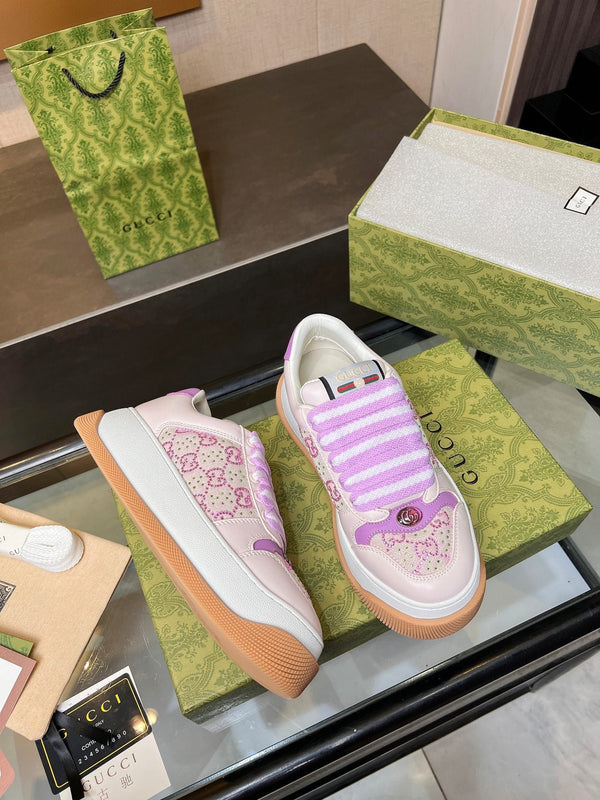 Sneaker GG Screener da uomo in tela di pecora viola 523600