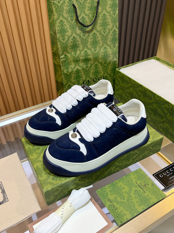 Sneaker GG Screener da uomo in tela di pecora blu 523610