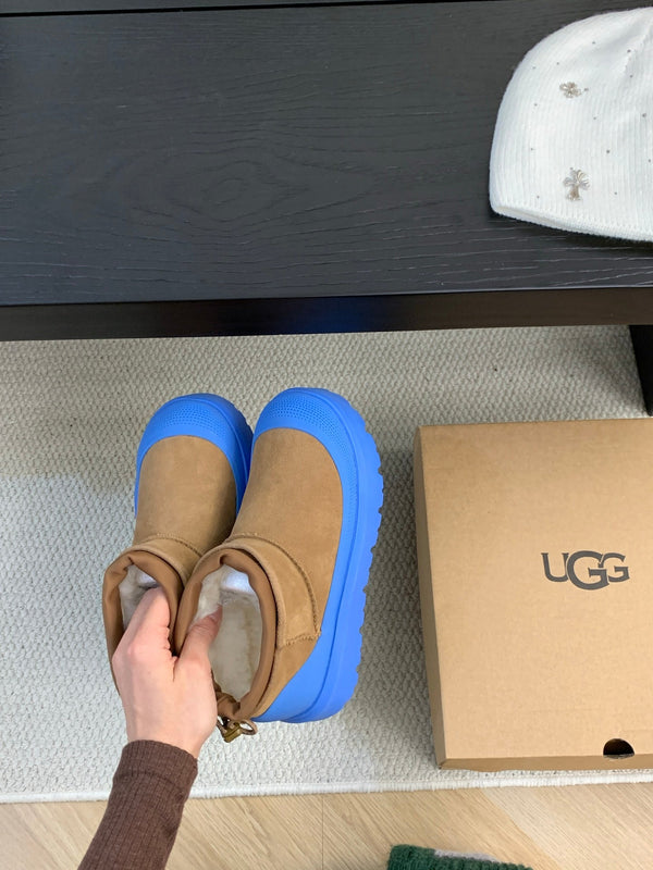 UGG Ultra Mini Ankle Boots Maroon Blue Suede Rubber 512900