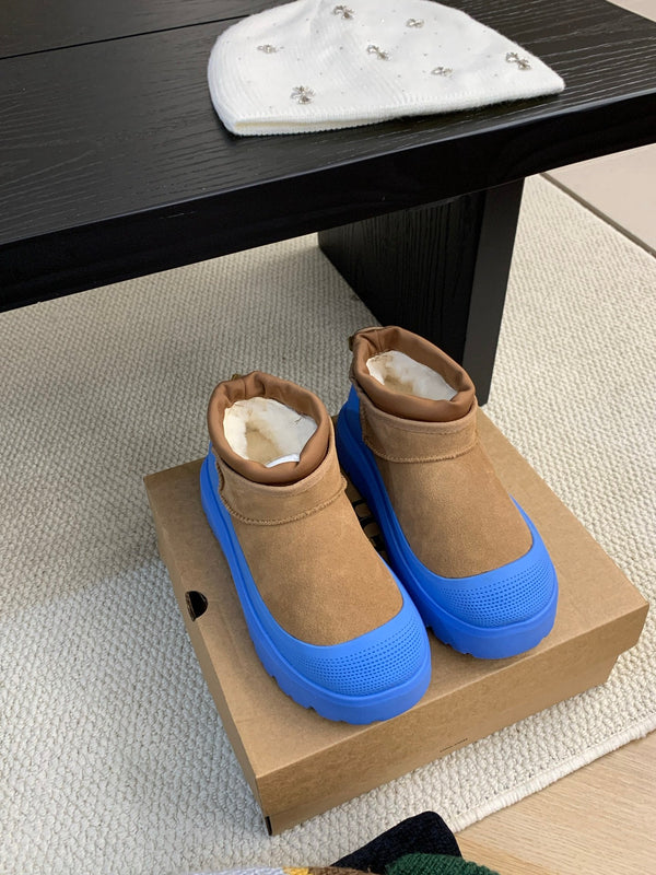 UGG Ultra Mini Ankle Boots Maroon Blue Suede Rubber 512900