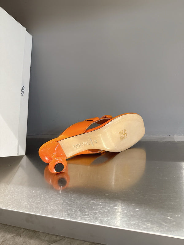 Loewe 25 Toy Panta Toe Thong 5cm Orange Sheepskin