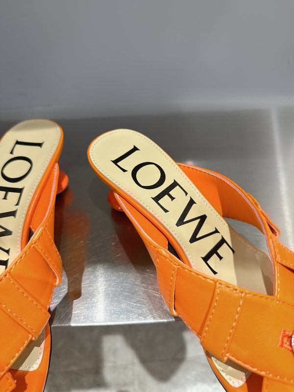 Loewe 25 Toy Panta Toe Thong 5cm Orange Sheepskin