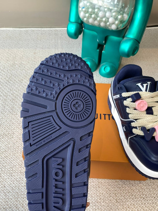 LV Trainer Maxi Sneaker Blue Charcoal Calfskin