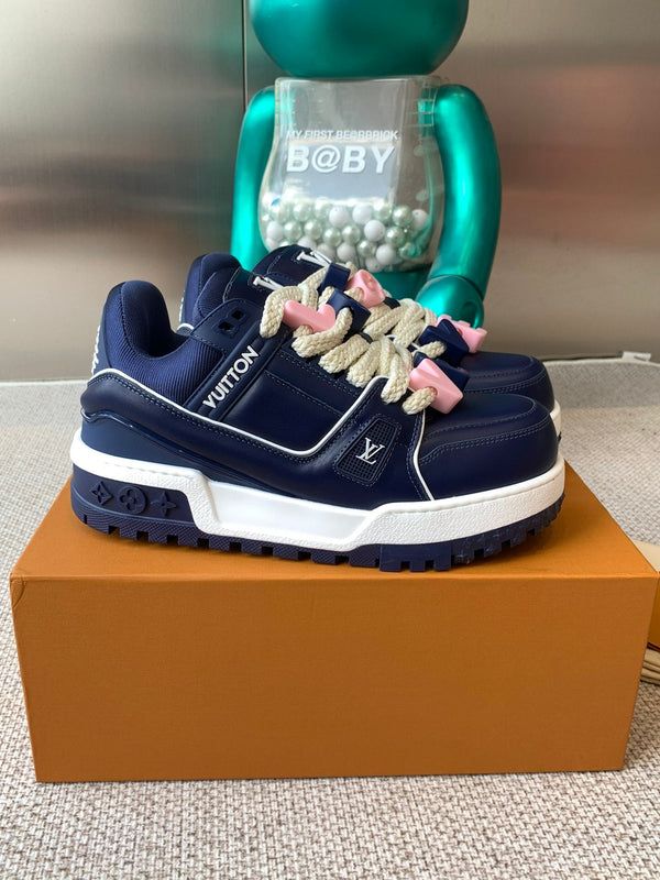 LV Trainer Maxi Sneaker Blue Charcoal Calfskin