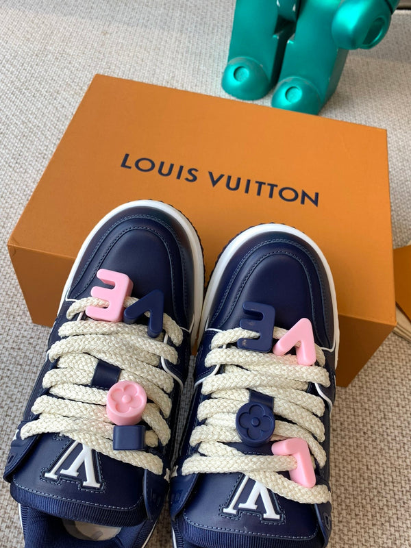 LV Trainer Maxi Sneaker Blue Charcoal Calfskin