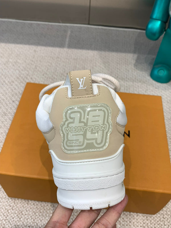 LV Skate Sneaker White Mix Beige Mesh Fabric