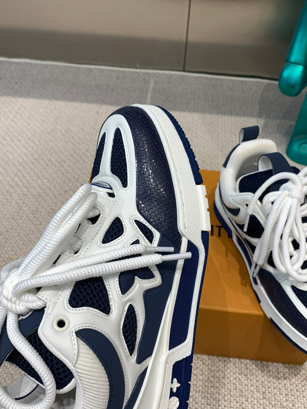 LV Skate Sneaker White Mix Blue Charcoal Cowhide