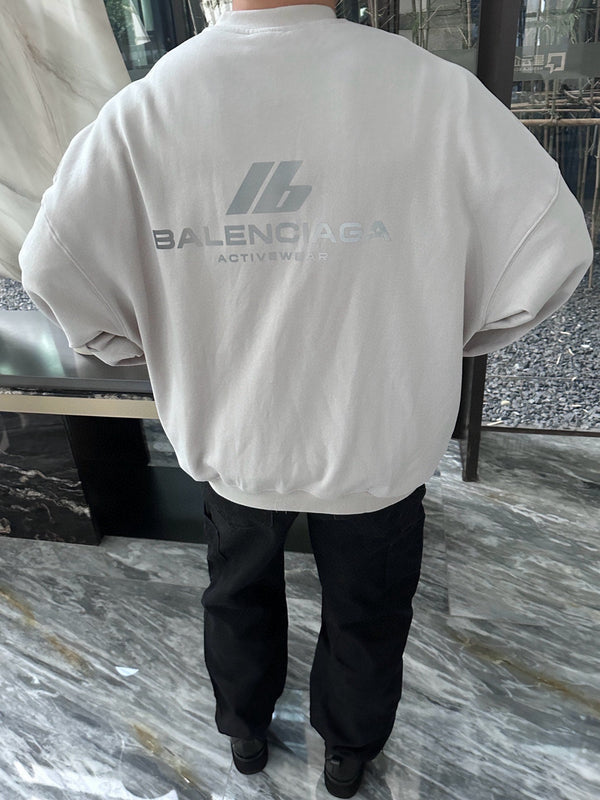 Balenciaga 25 Crew Neck Sweatshirt White Cotton 0004