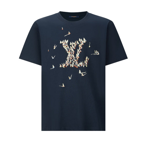 LV Grande Logo Ricamato in Cotone Blu Navy