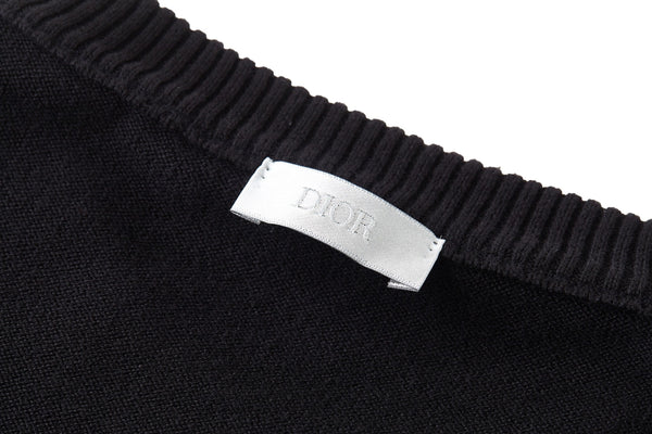 CD Embroidered Logo Sweater Black Wool Cotton