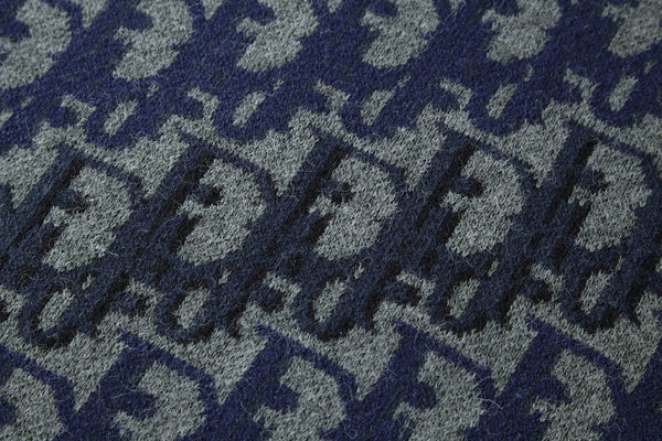Dior 2025 Jacquard Sweater Blue Gray Wool