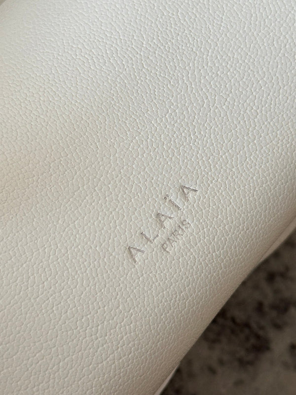 LE TECKEL SMALL BAG 27 IN WHITE GOATSKIN