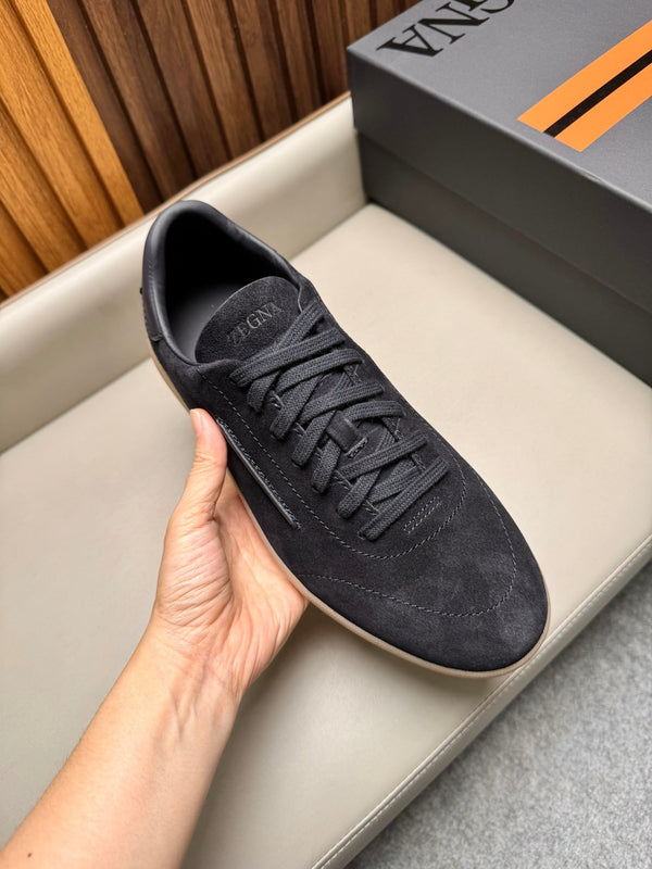 Zegna Men's 232 Low-Top Sneakers Black Velvet
