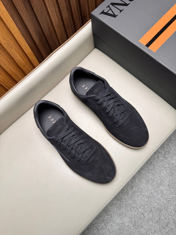 Zegna Men's 232 Low-Top Sneakers Black Velvet
