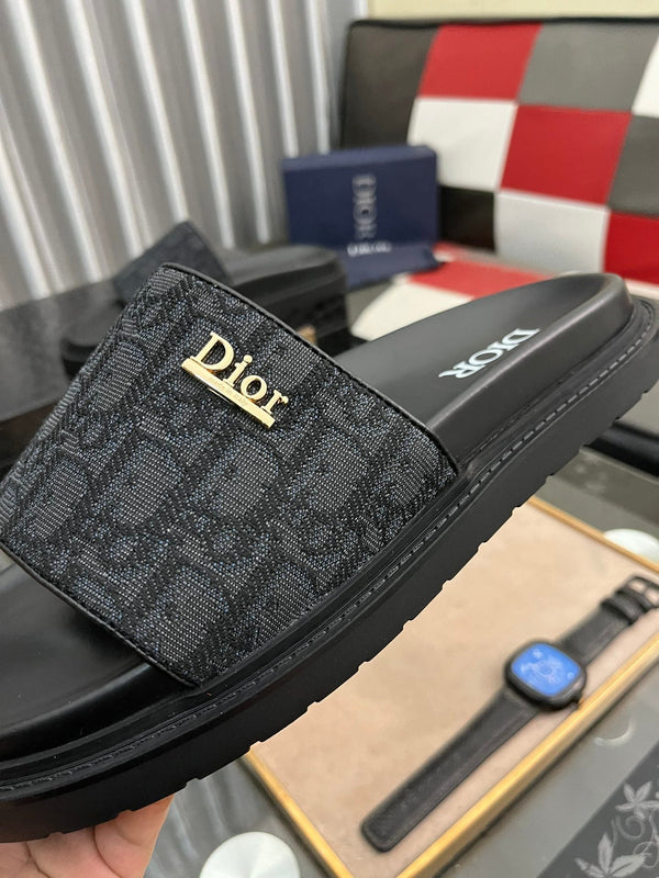 CD AQUA SLIDE SANDAL BLACK JACQUARD