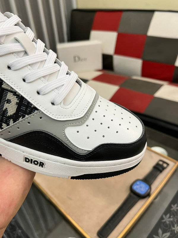 CD B27 LOW-TOP SNEAKER BLACK-WHITE-GRAY CALFSKIN