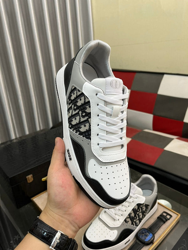 CD B27 LOW-TOP SNEAKER BLACK-WHITE-GRAY CALFSKIN