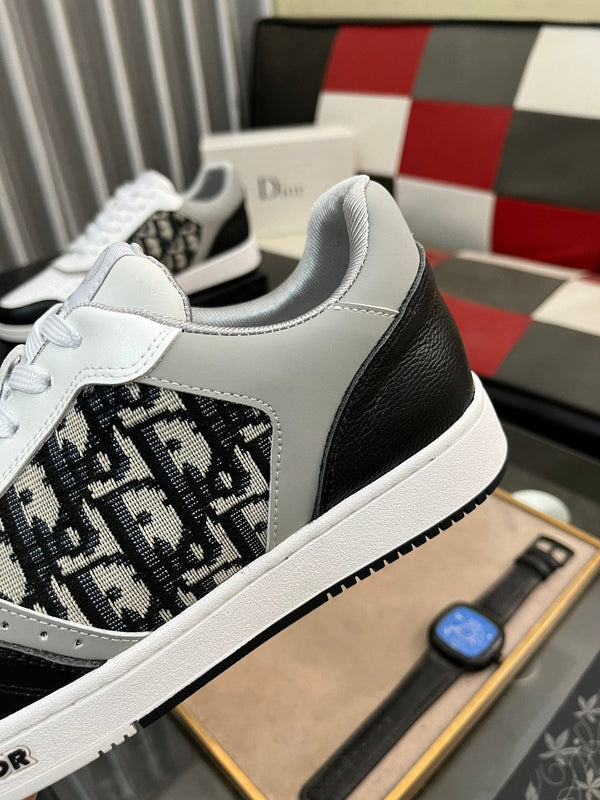 CD B27 LOW-TOP SNEAKER BLACK-WHITE-GRAY CALFSKIN