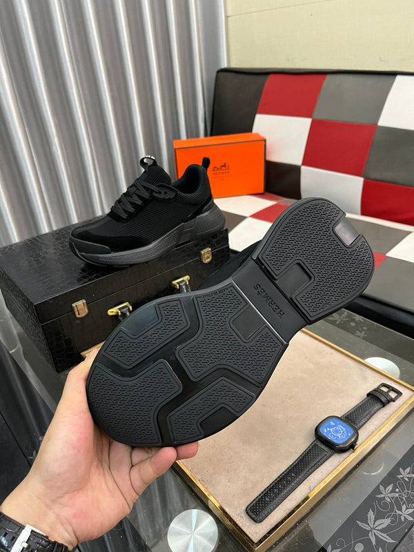 HM HUGO SNEAKER BLACK WEAVE AND SUEDE