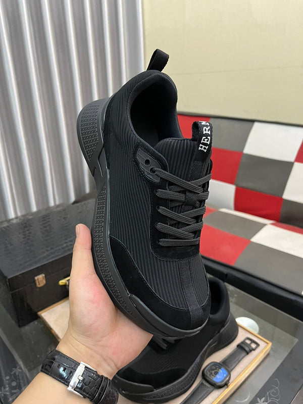 HM HUGO SNEAKER BLACK WEAVE AND SUEDE