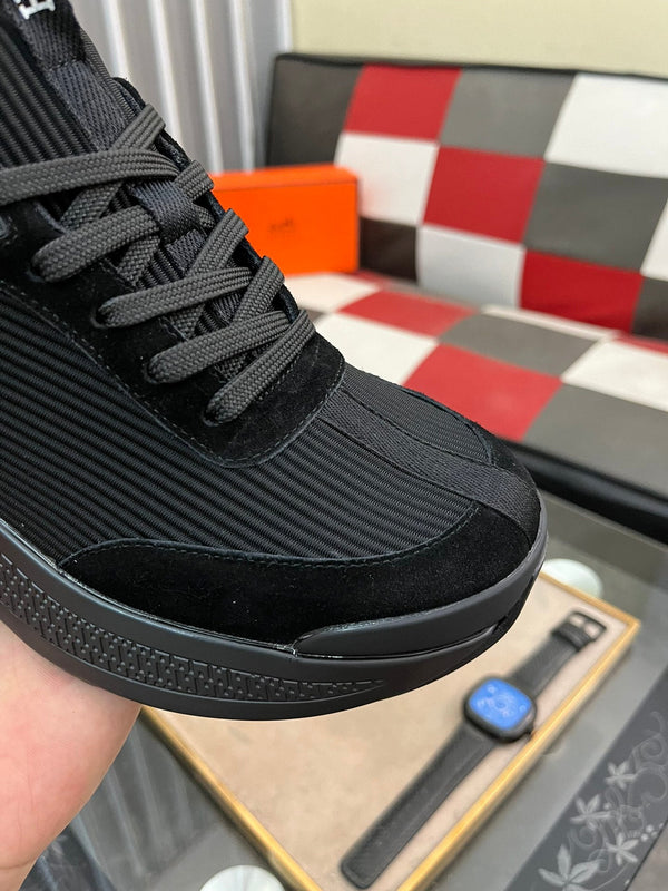 HM HUGO SNEAKER BLACK WEAVE AND SUEDE