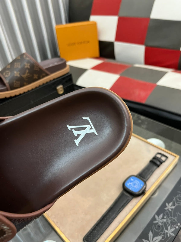 MULE WATERFRONT IN GOMMA CON MONOGRAMMA MARRONE CIOCCOLATO