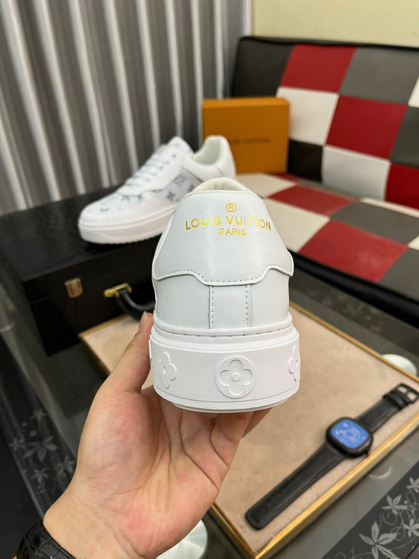 LV CLASSIC TRAINERS WHITE MESH AND CALFSKIN