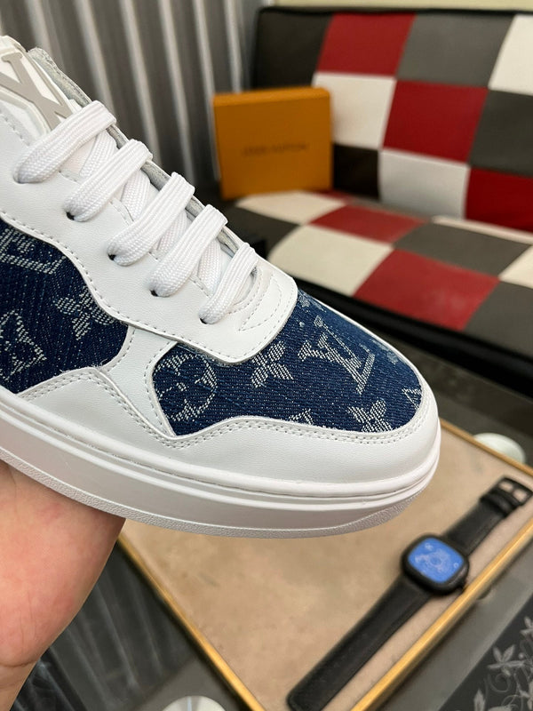 LV CLASSIC TRAINERS NAVY BLUE DENIM MIX WHITE CALFSKIN