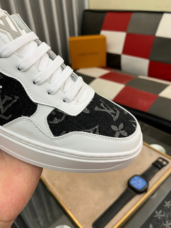 LV CLASSIC TRAINERS BLACK DENIM MIX WHITE CALFSKIN