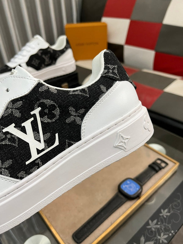 LV CLASSIC TRAINERS BLACK DENIM MIX WHITE CALFSKIN