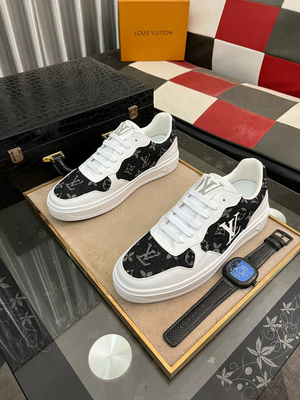 LV CLASSIC TRAINERS BLACK DENIM MIX WHITE CALFSKIN