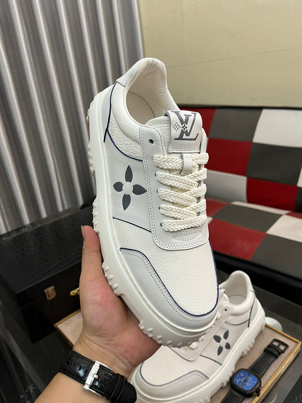 LV SNEAKER WHITE MIX GREY MONOGRAM CALFSKIN