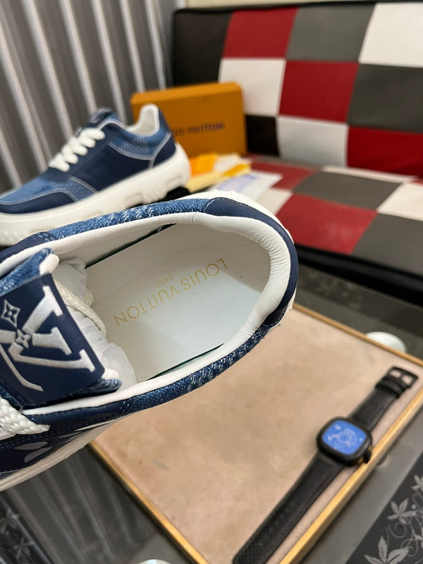 LV SNEAKER IN NAVY BLUE MONOGRAM CALFSKIN AND DENIM