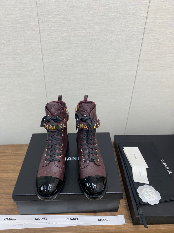 CC Short Boots Red Brown Cowhide