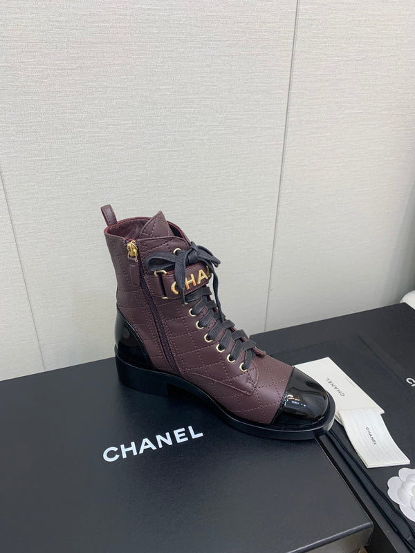 CC Short Boots Red Brown Cowhide