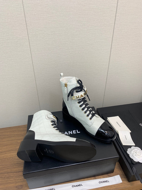 CC Short Boots White Cowhide