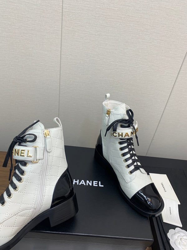 CC Short Boots White Cowhide